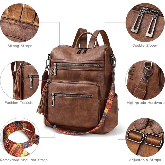 Elegant Women\'s Leather Backpack Purse with Anti-Theft Pocket & Convertibility main image 4